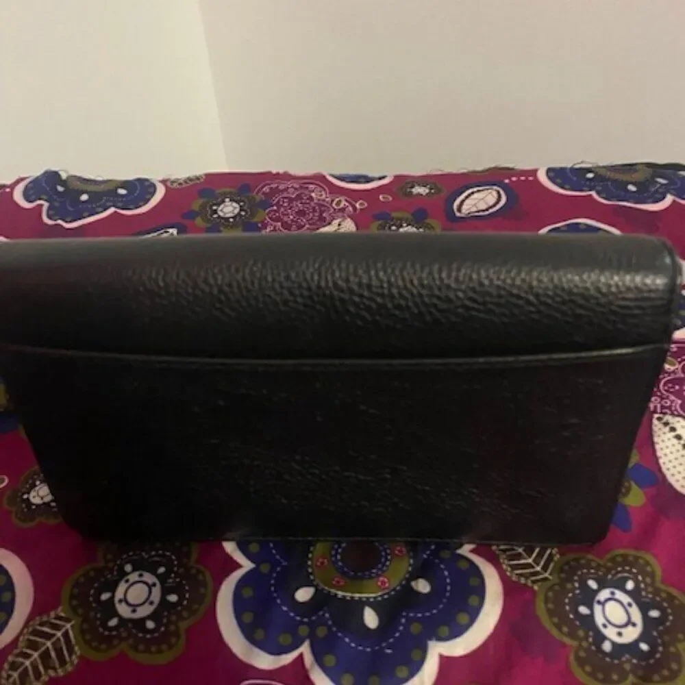 Coach Anna Black Fold Over clutch